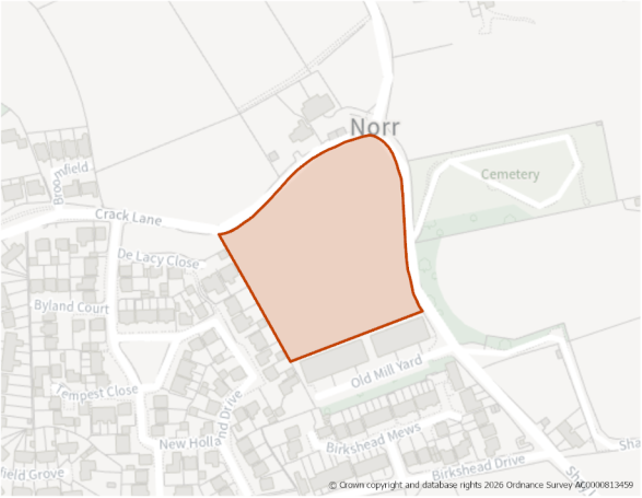 This is a map showing the boundary of housing allocation site H1341.