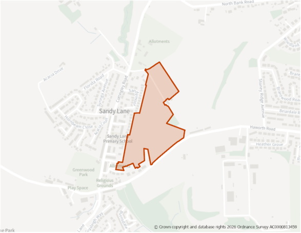 This is a map showing the boundary of housing allocation site H694.