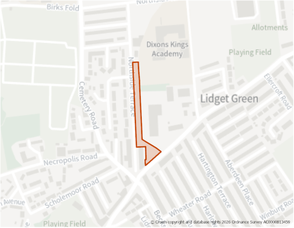 This is a map showing the boundary of housing allocation site H1173