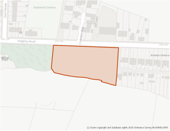 This is a map showing the boundary of housing allocation site H1135.