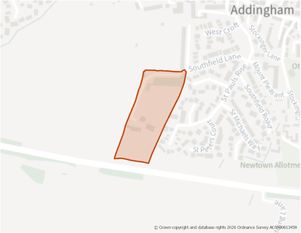 his is a map showing the boundary of housing allocation site H22.