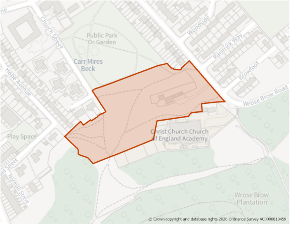 This is a map showing the boundary of housing allocation site H1055