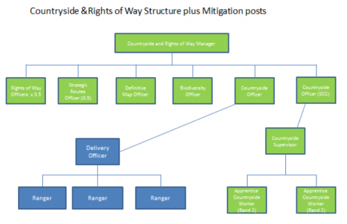 indicative structure diagram showing how mitigation strategy staff might fit within wider countryside service